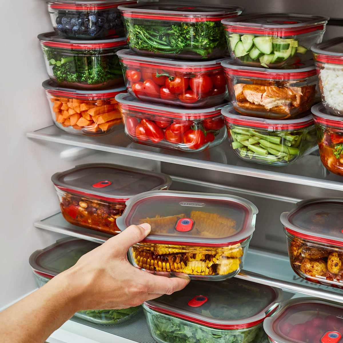 Black+Blum glass multifunctional storage jars set of three, versatile kitchen containers with secure lids for food storage.