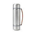 BLACK+BLUM DUO stainless steel insulated water bottle, 1.4L, with dual lids and sleek design for hot or cold drinks.
