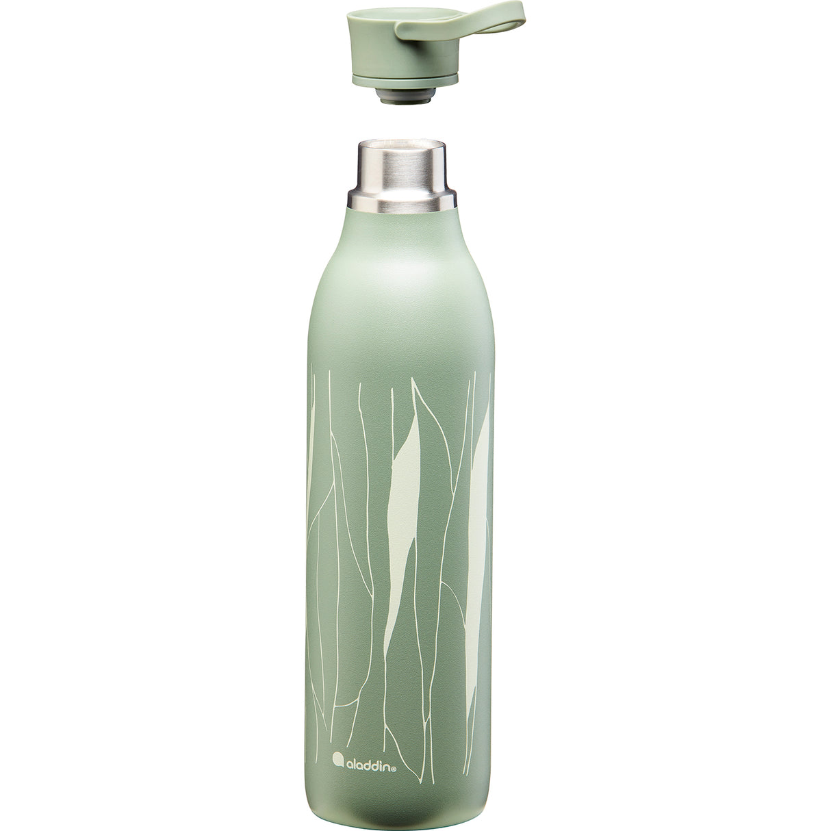 CityLoop Isolierflasche, 0,6L, Salbei-Grün + Print
