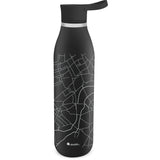 CityLoop Isolierflasche, 0,6L, Lava-Schwarz + Print