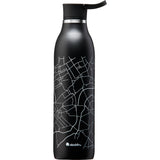 CityLoop Isolierflasche, 0,6L, Lava-Schwarz + Print