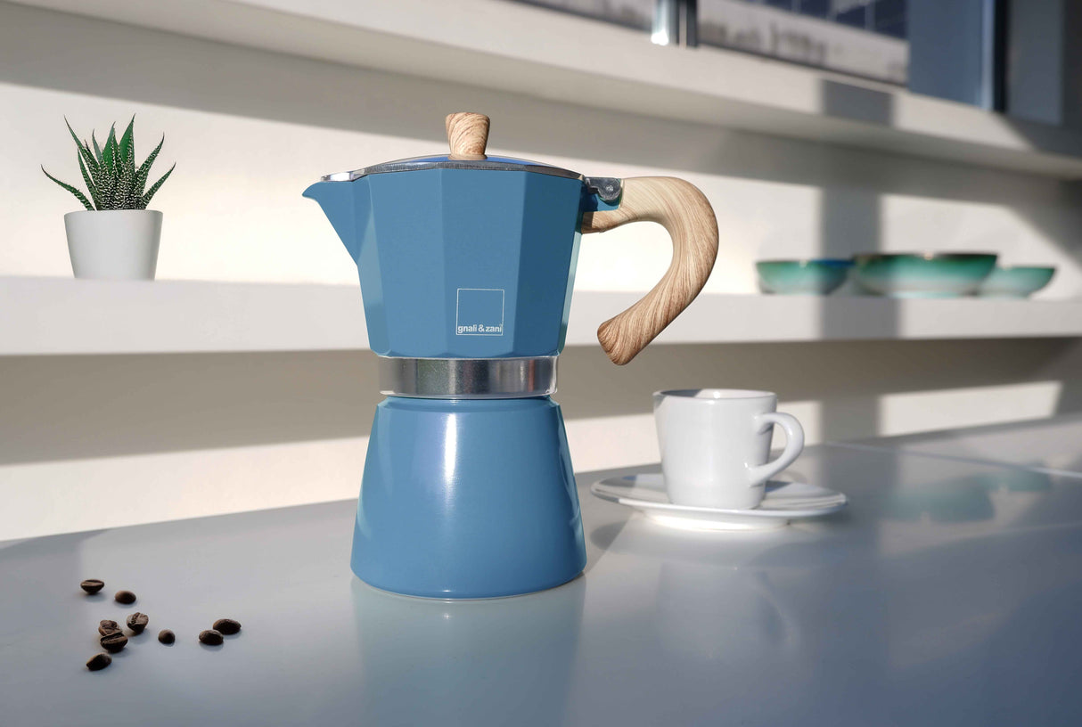 Espressokocher VENEZIA, 3 Tassen, denim blau