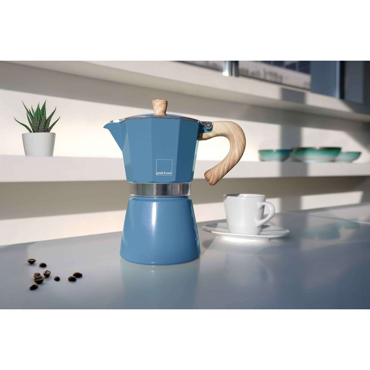 Espressokocher VENEZIA, 3 Tassen, denim blau