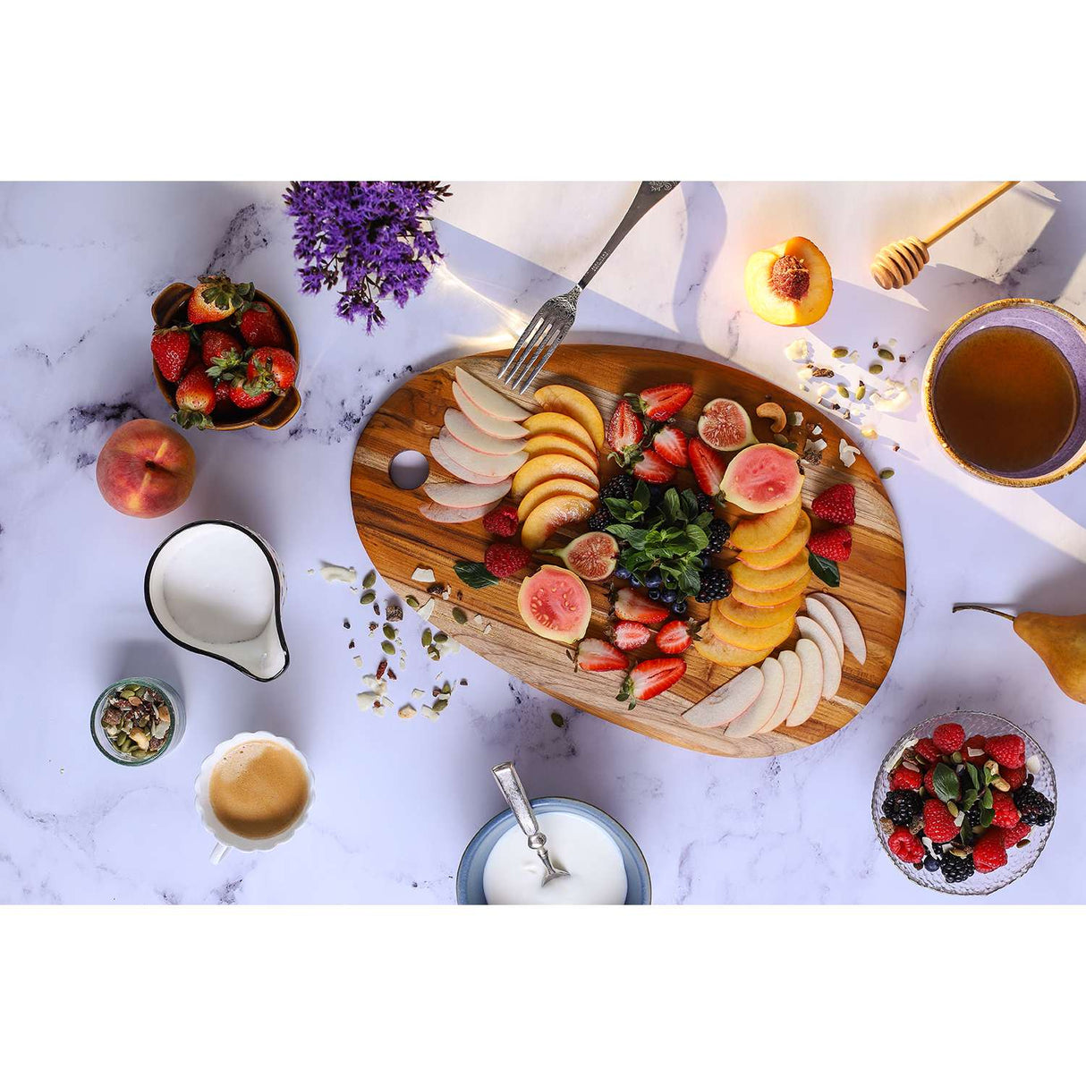 Teakholz-Schneidbrett, ELEGANT, oval