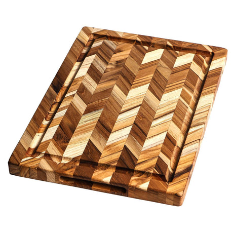 Teakholz-Schneidbrett HERRINGBONE