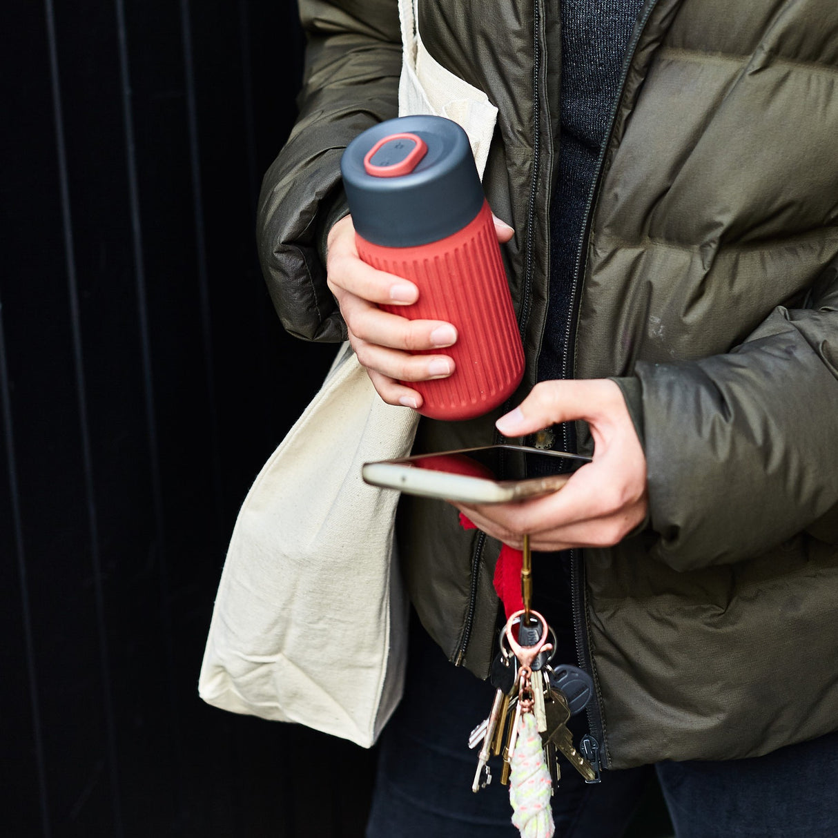 To-Go Kaffeebecher aus Glas, 340 ml
