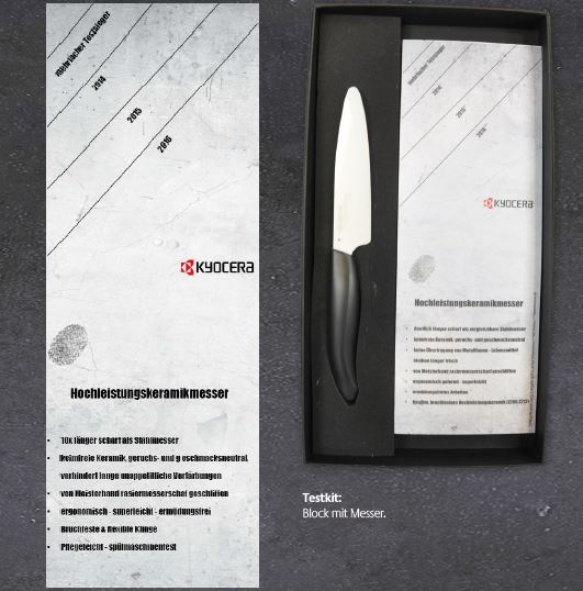 Testblock mit Messer