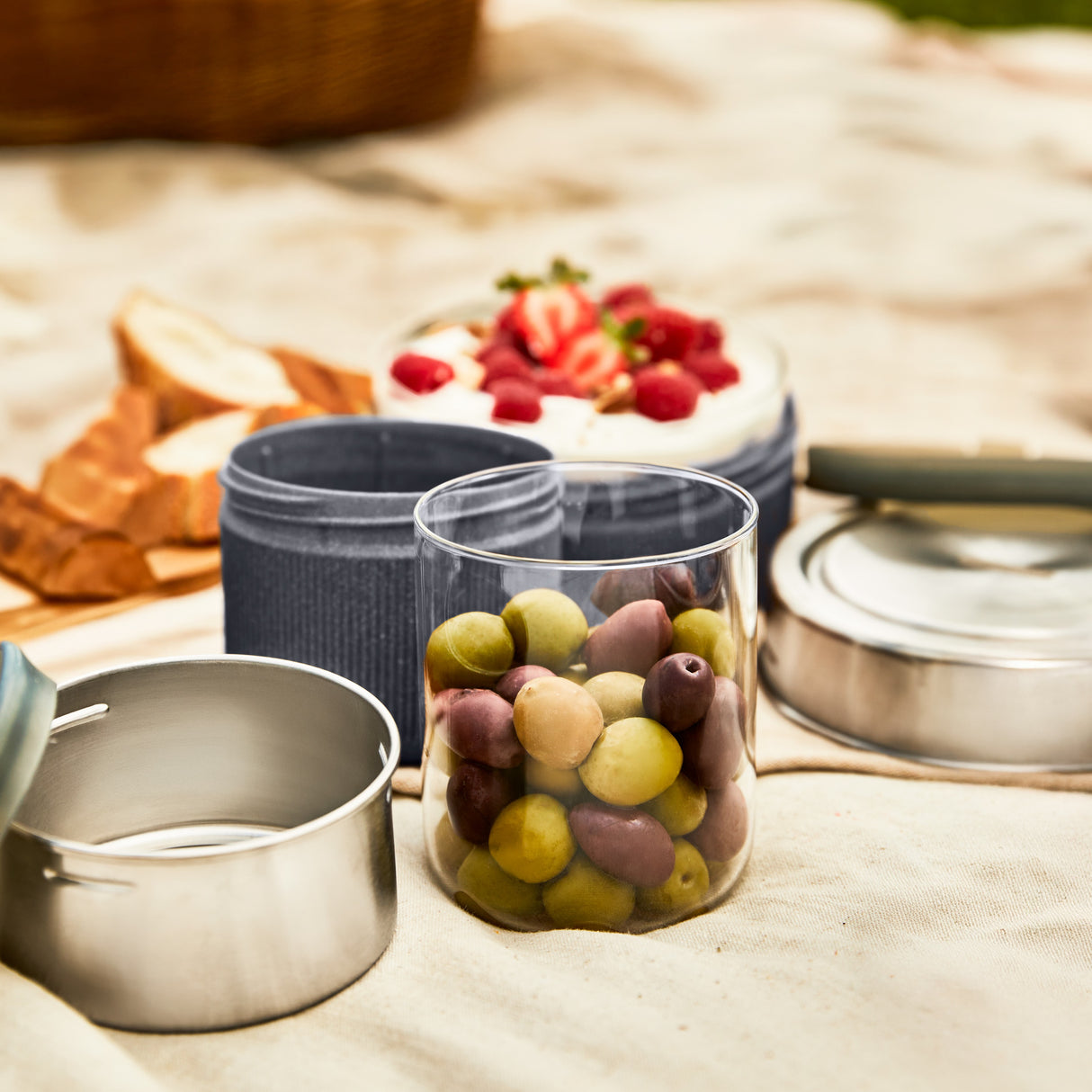 Lunchschale aus Glas, Schiefer