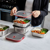 Edelstahl Frischhaltedose, quadratisch