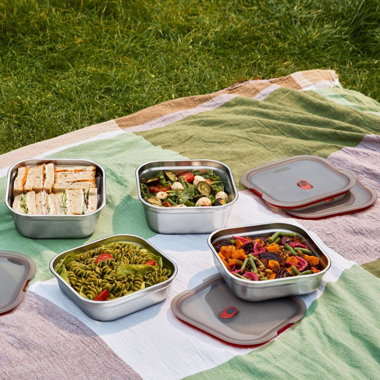 Edelstahl Frischhaltedose, quadratisch