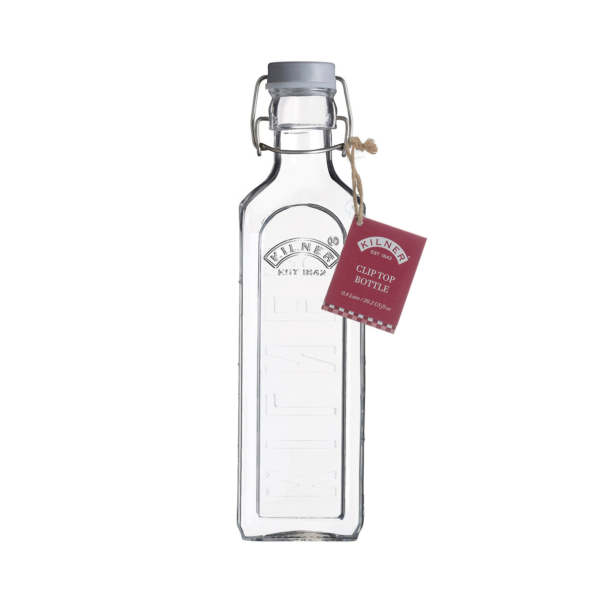 Glasflasche mit Bügelverschluß, eckig, 600 ml