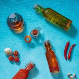 Glasflasche mit Bügelverschluß, eckig, 600 ml