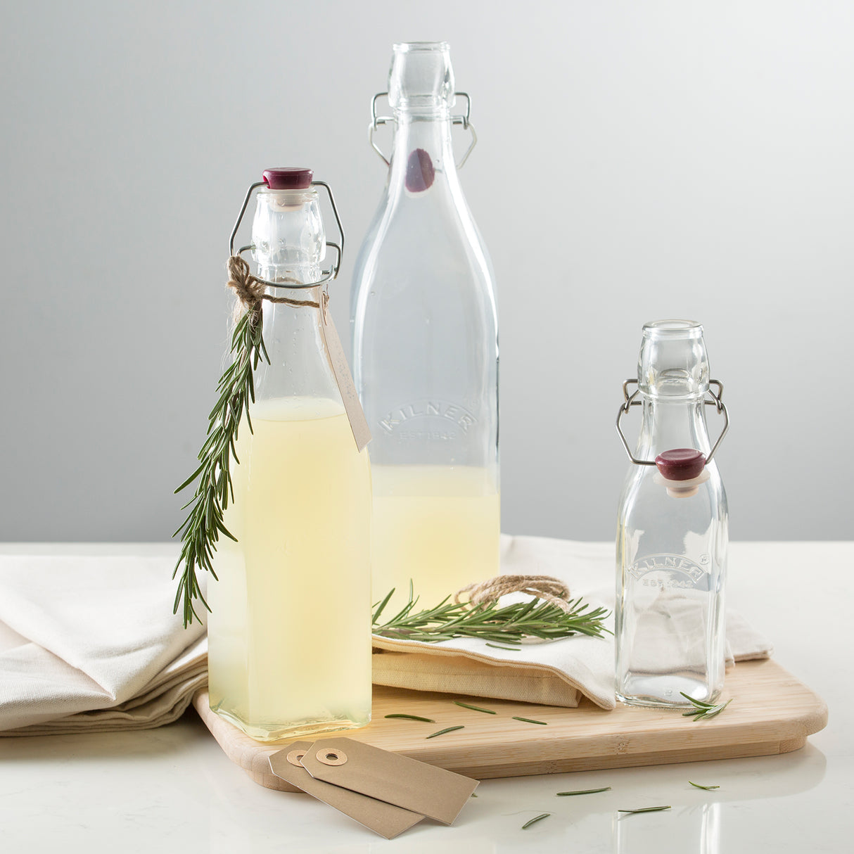 Einkochflasche mit Bügelverschluss, quadratisch, in 3 Größen