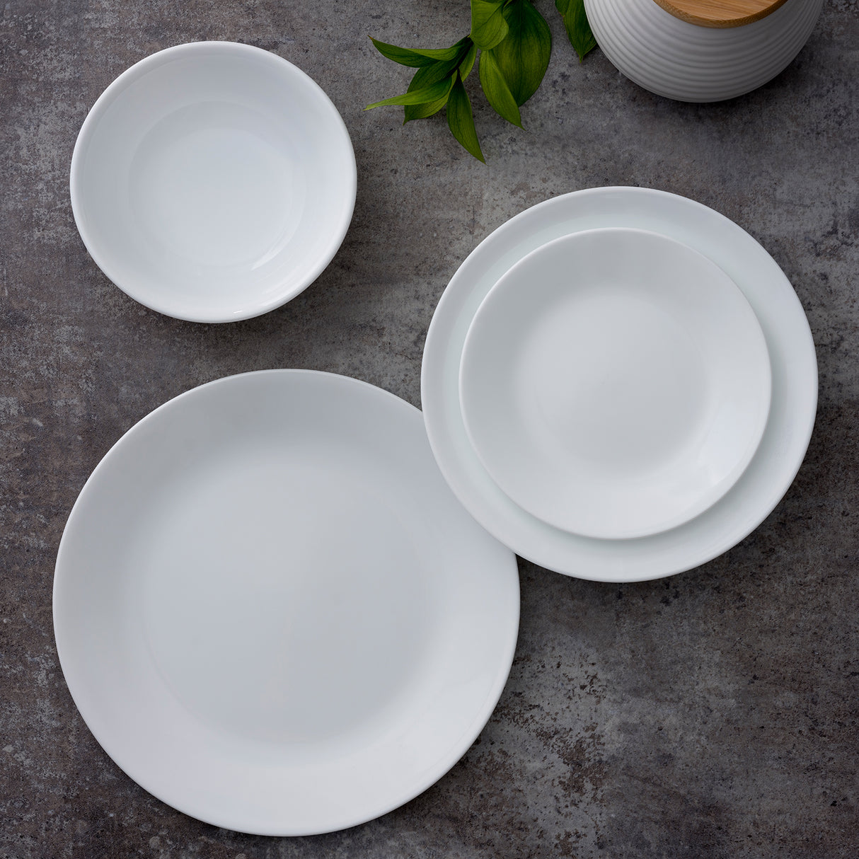 Winter Frost Linen Weave Serviceset, 12-teilig