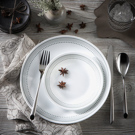 Mystic Gray Linen Weave Serviceset, 12-teilig