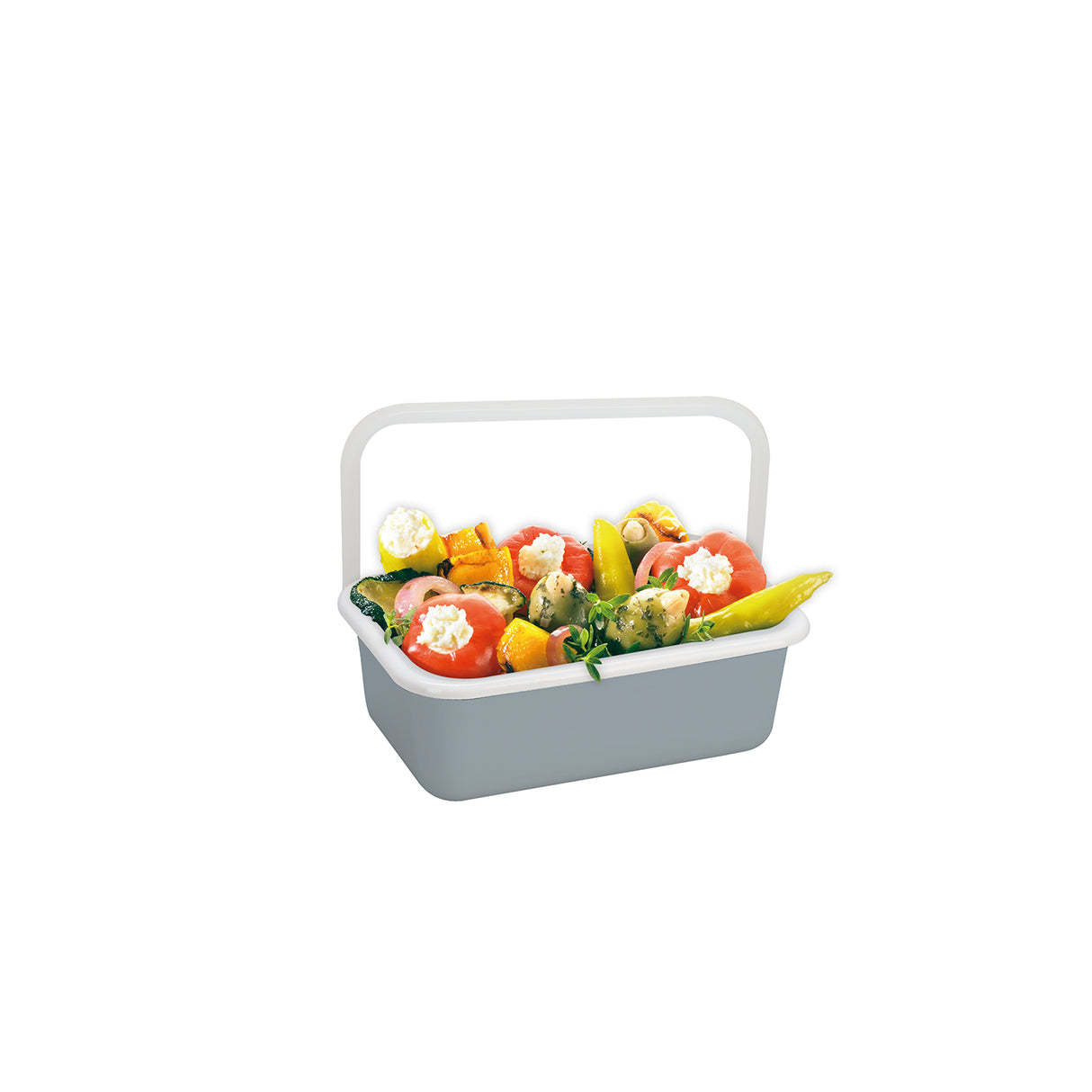 Color Line, Emaille Frischhaltedose, Grau S Flach, 0,42L