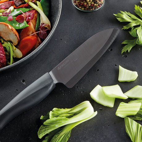 SHIN - Santoku-Messer mit schwarzer Keramikklinge, Klinge: 14 cm