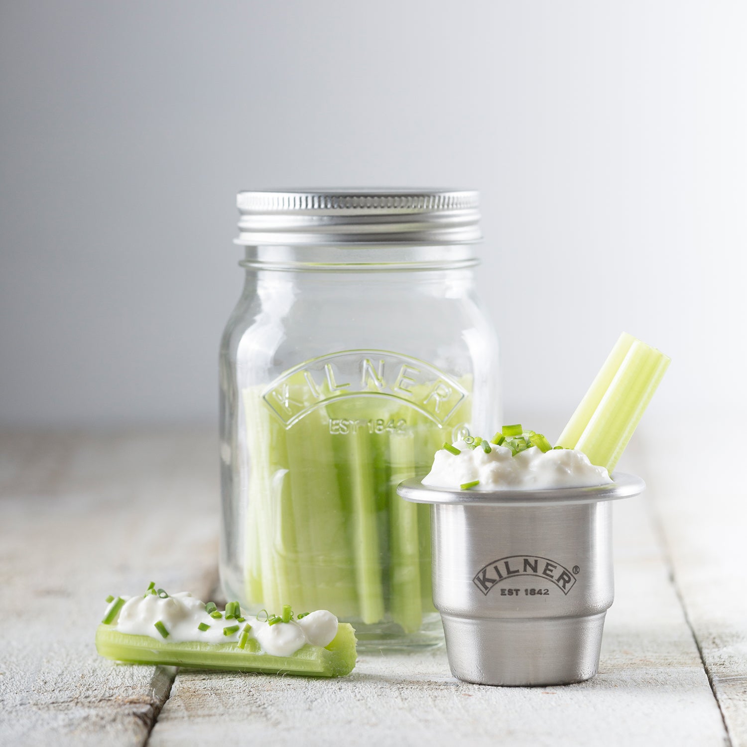 KILNER | Snack-To-Go Glas mit Behälter, 0.5 Liter – A-fine