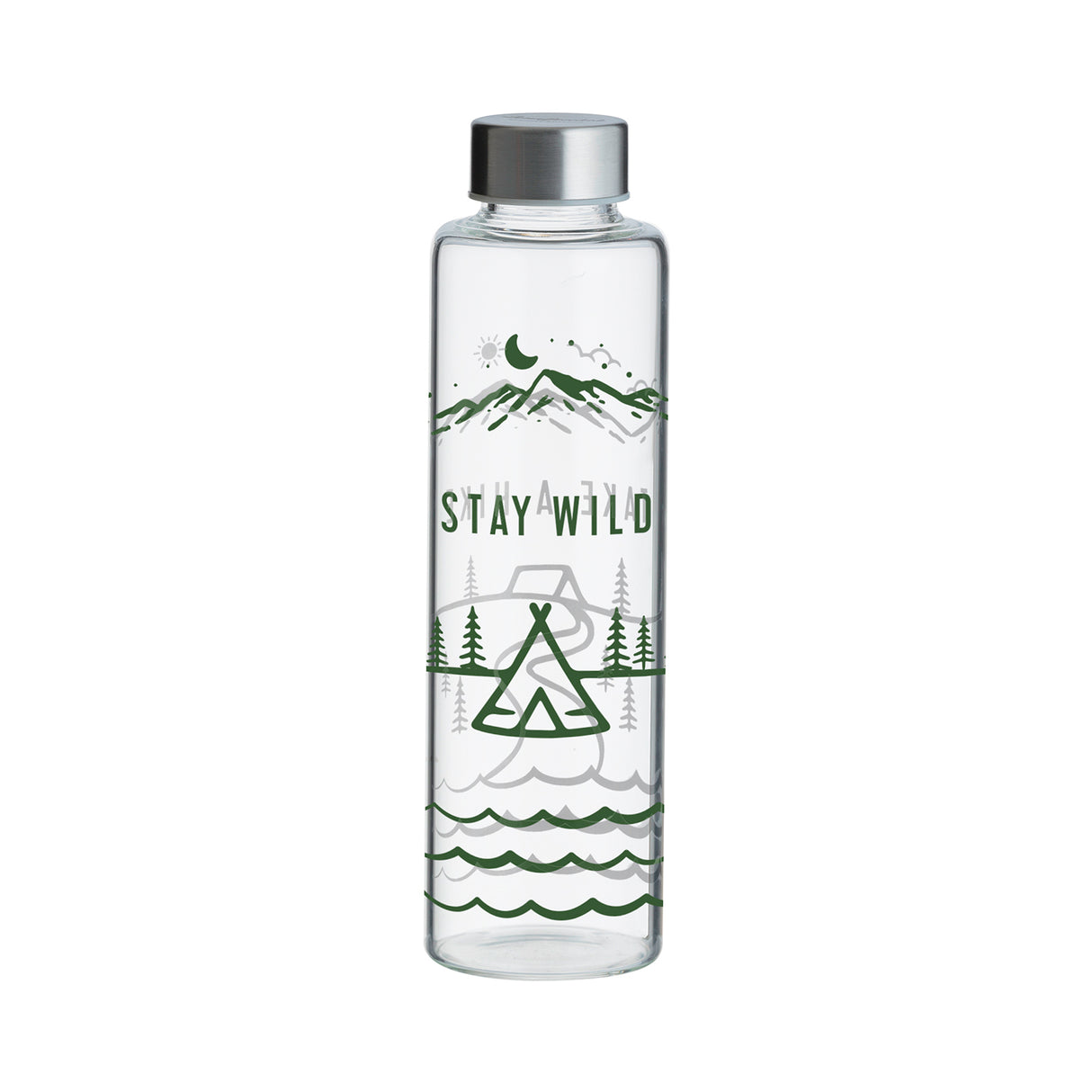 PURE | STAY WILD Trinkflasche aus Glas, 600 ml