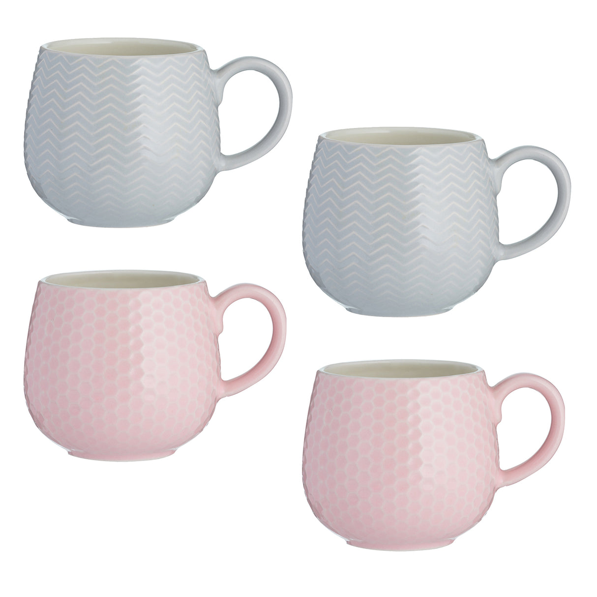 Geprägte Tasse wabenförmig, 350 ml, in 2 Farben
