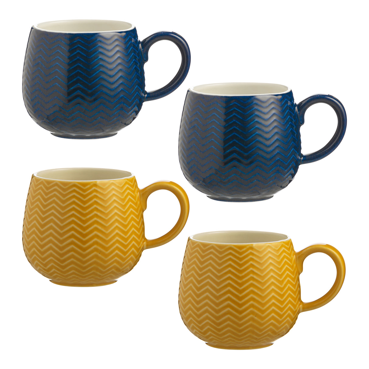 Geprägte Tasse mit Zack, 350 ml, in 2 Farben