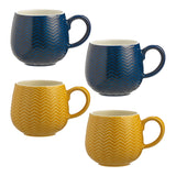 Geprägte Tasse mit Zack, 350 ml, in 2 Farben