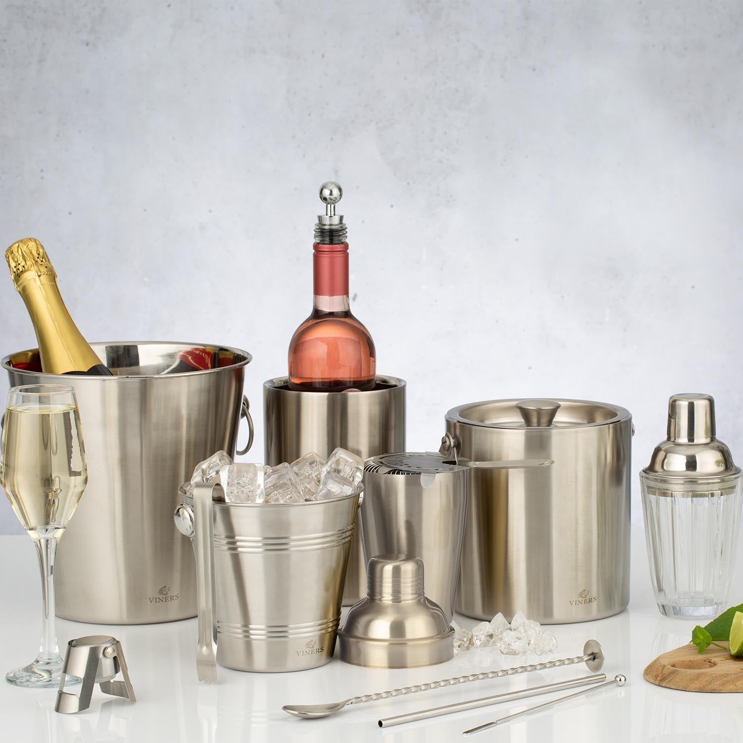 Weinkühler Doppelwanding Silber 1,3 Liter