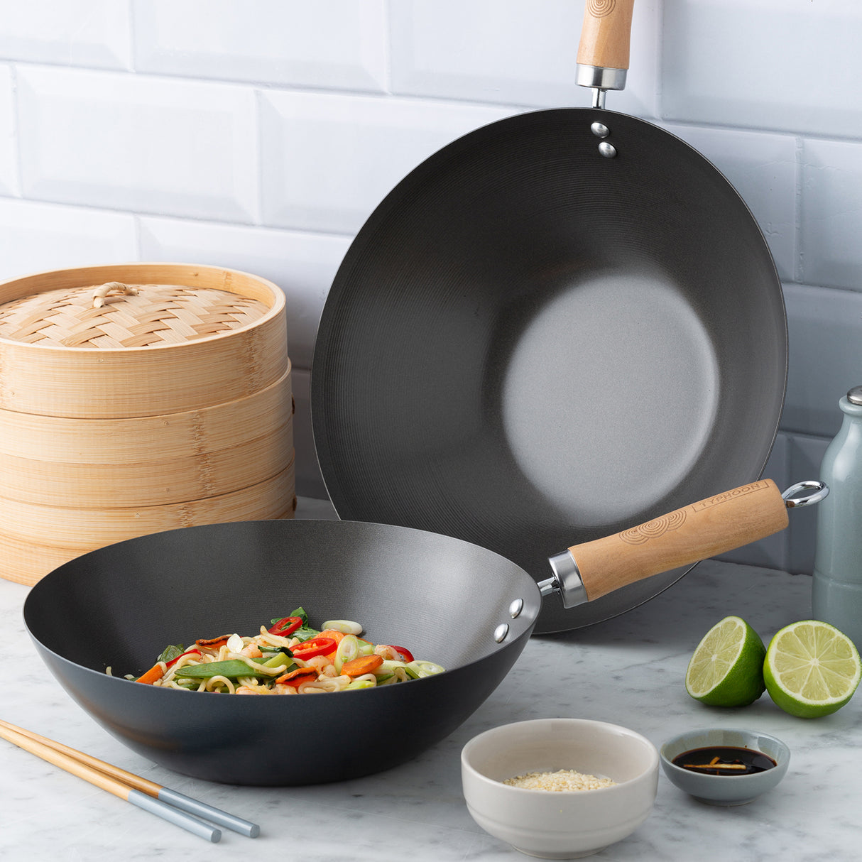 Worlds Foods | ASIA Bambusdämpfer, 3-teilig, Bambusholz