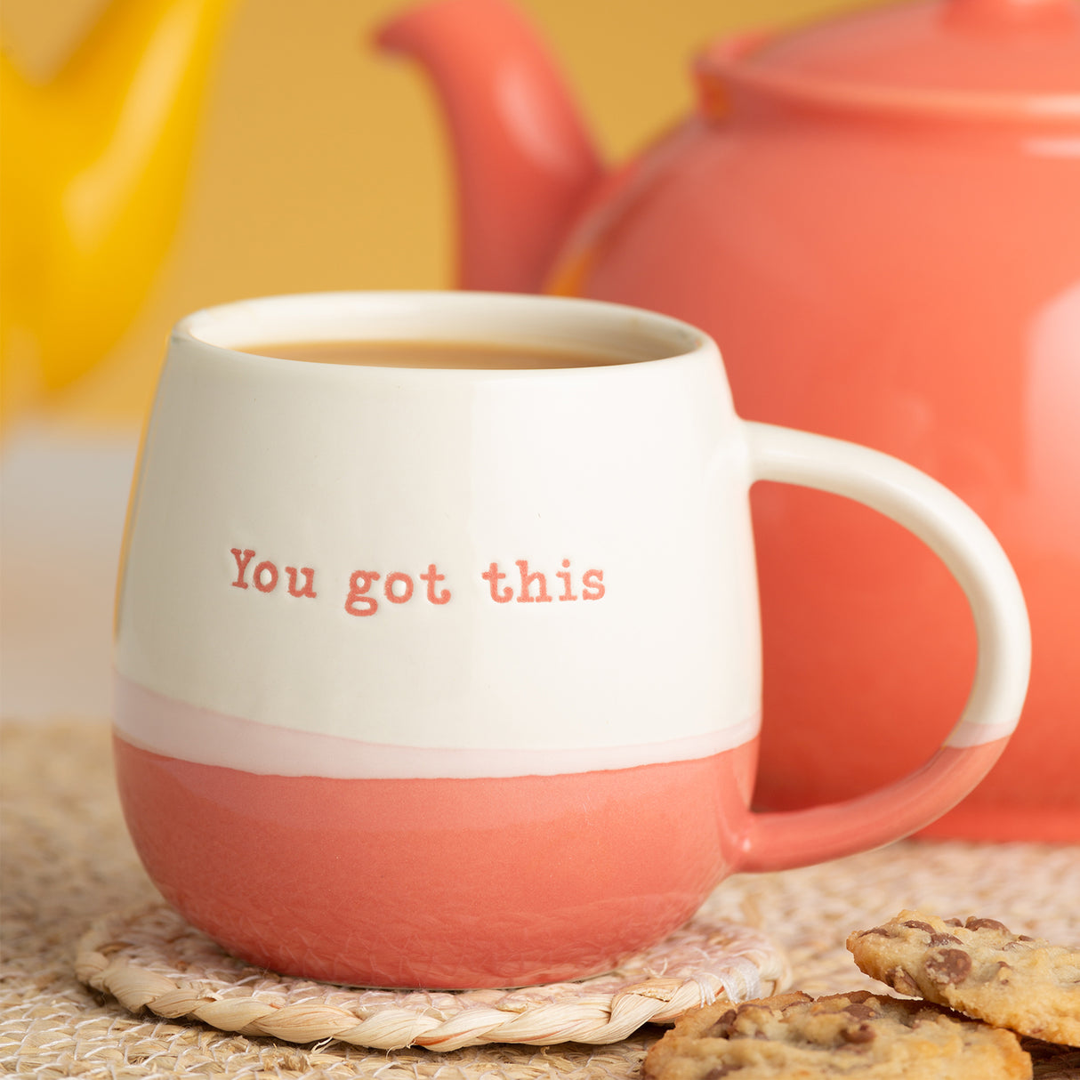 Tasse mit Spruch "you got this", Steingut, 340 ml