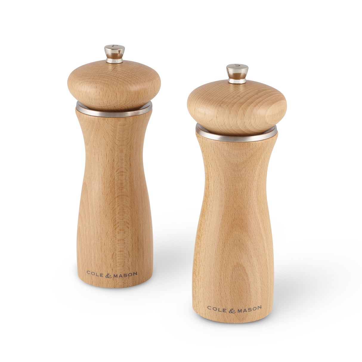 Holz-Mühle SHERWOOD, Höhe: 16,5 cm, buche - Salz- und Pfeffermühlen Set