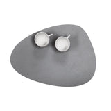 Platzset recyceltes Leder, kieselförmig, grau 41 x 30 cm