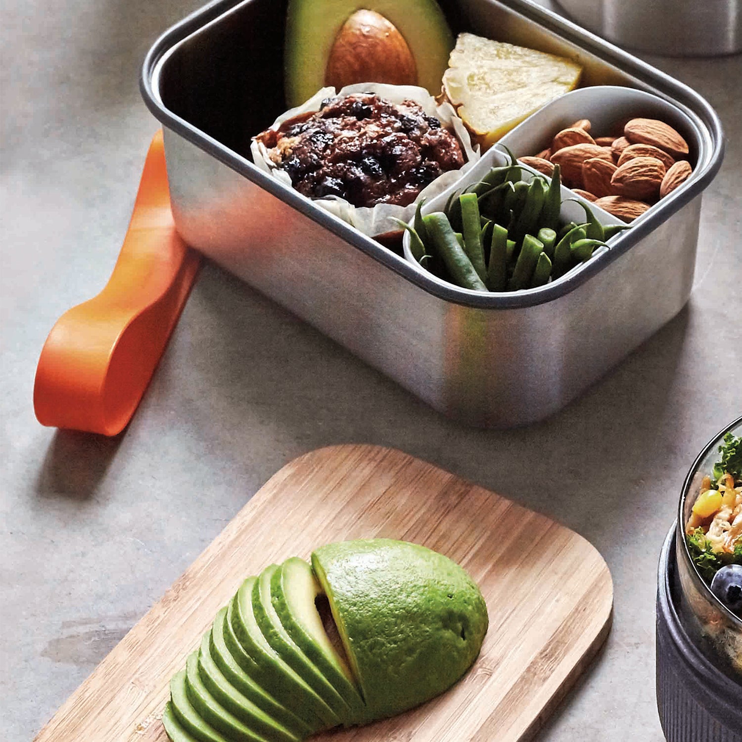 Brotdose aus Edelstahl, Orange, 1250 ml