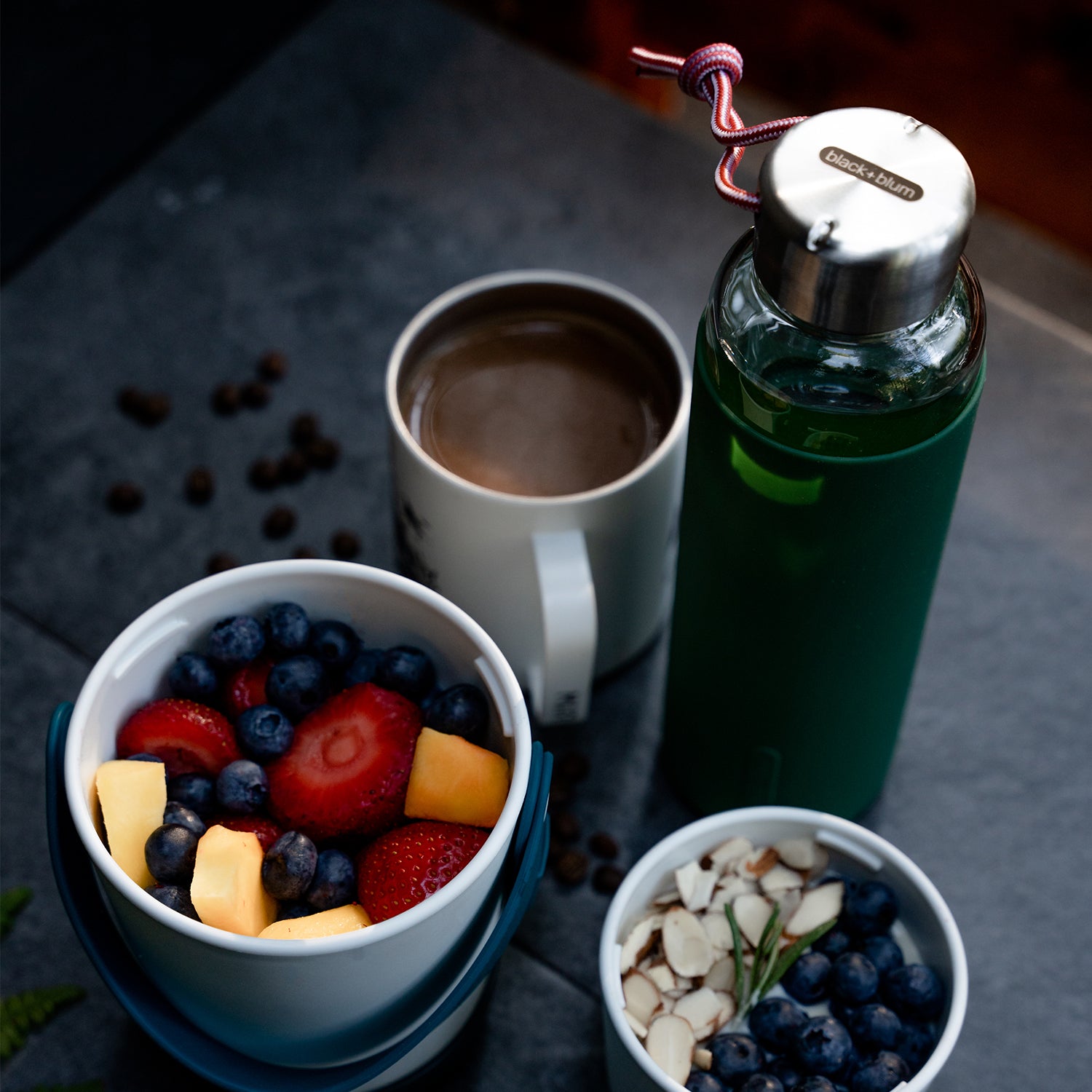 Trinkflasche Glas mit Silikonhülle, Olivegrün, 600 ml