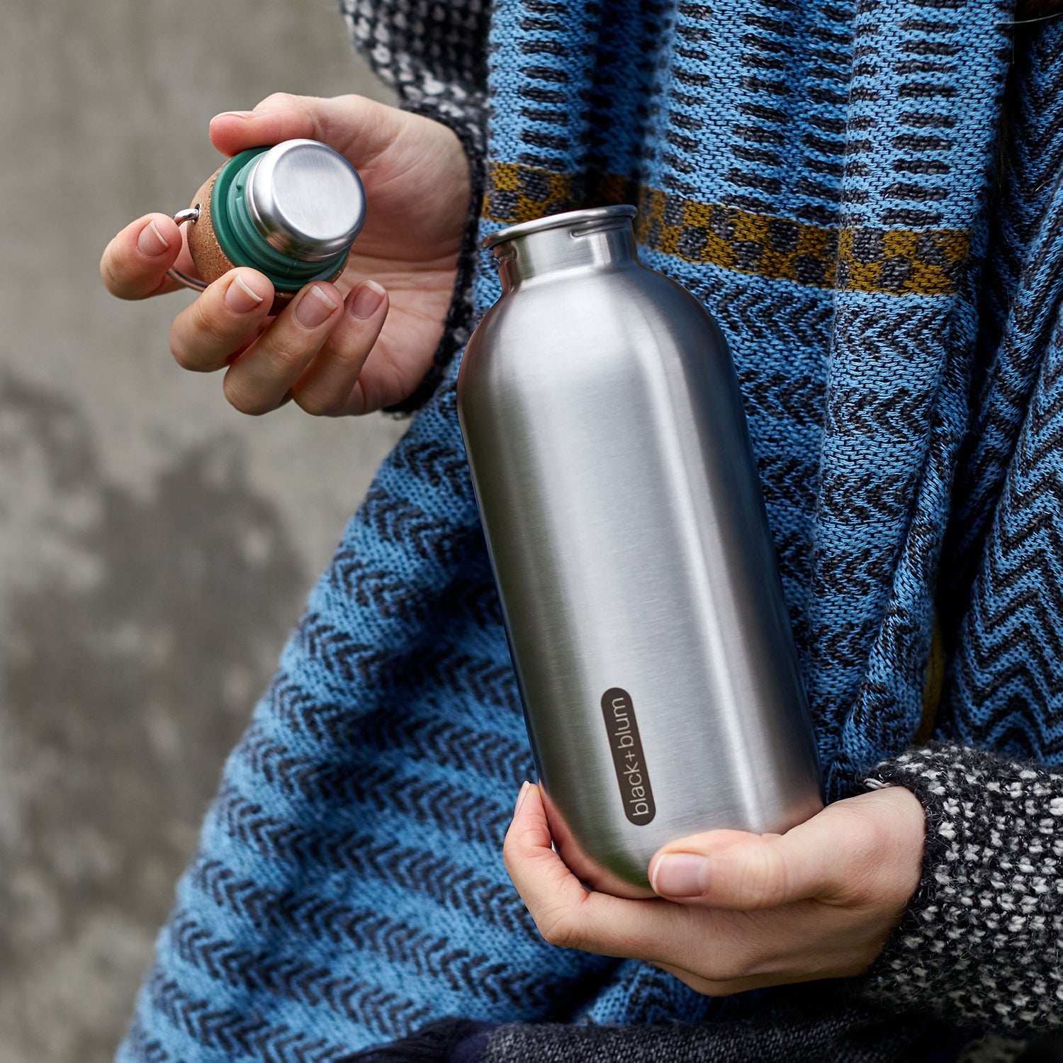 Wasserflasche aus Edelstahl, 600 ml