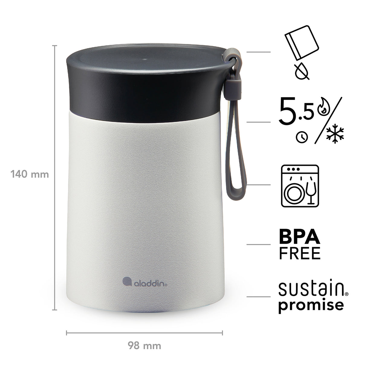 Bistro Lunch-Thermobecher, 400ml, in 5 Farben