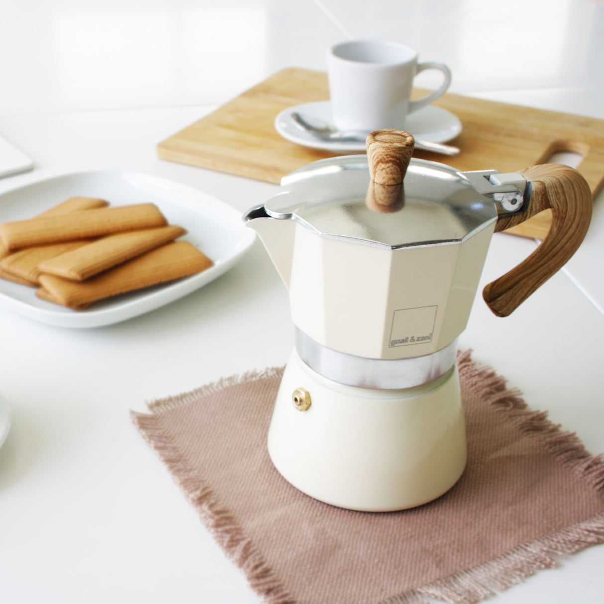 Espressokocher Venezia, creme, in 3 Größen