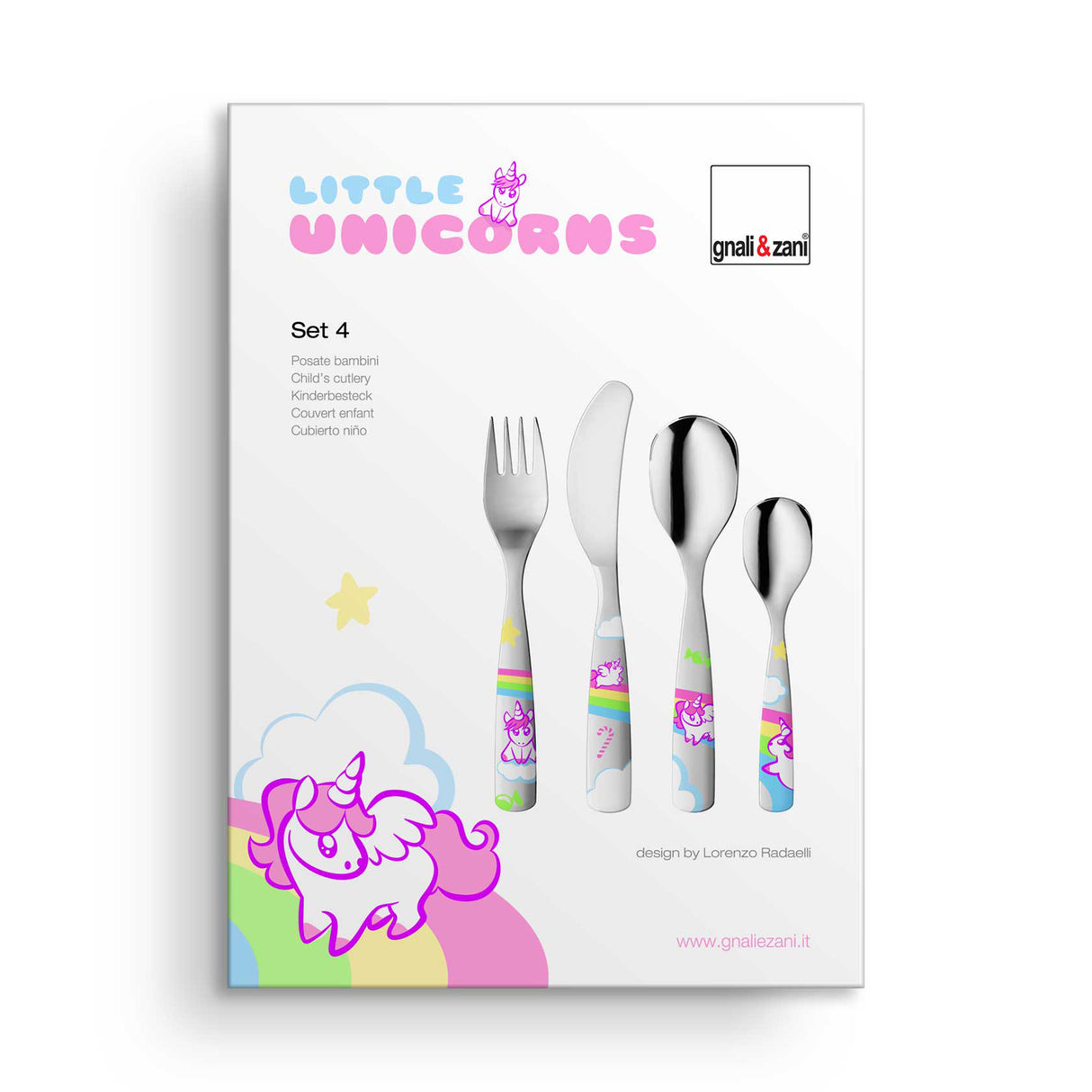 Kinderbesteck Kleine Einhörner - Set, 4-teilig