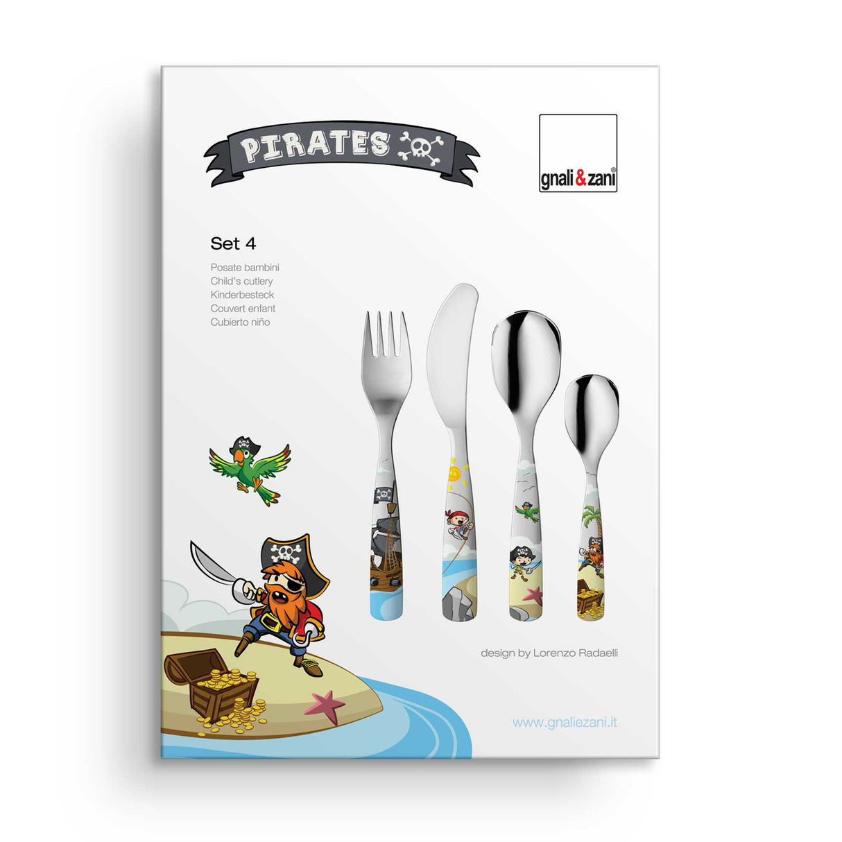 Kinderbesteck Piraten, Set, 4-teilig