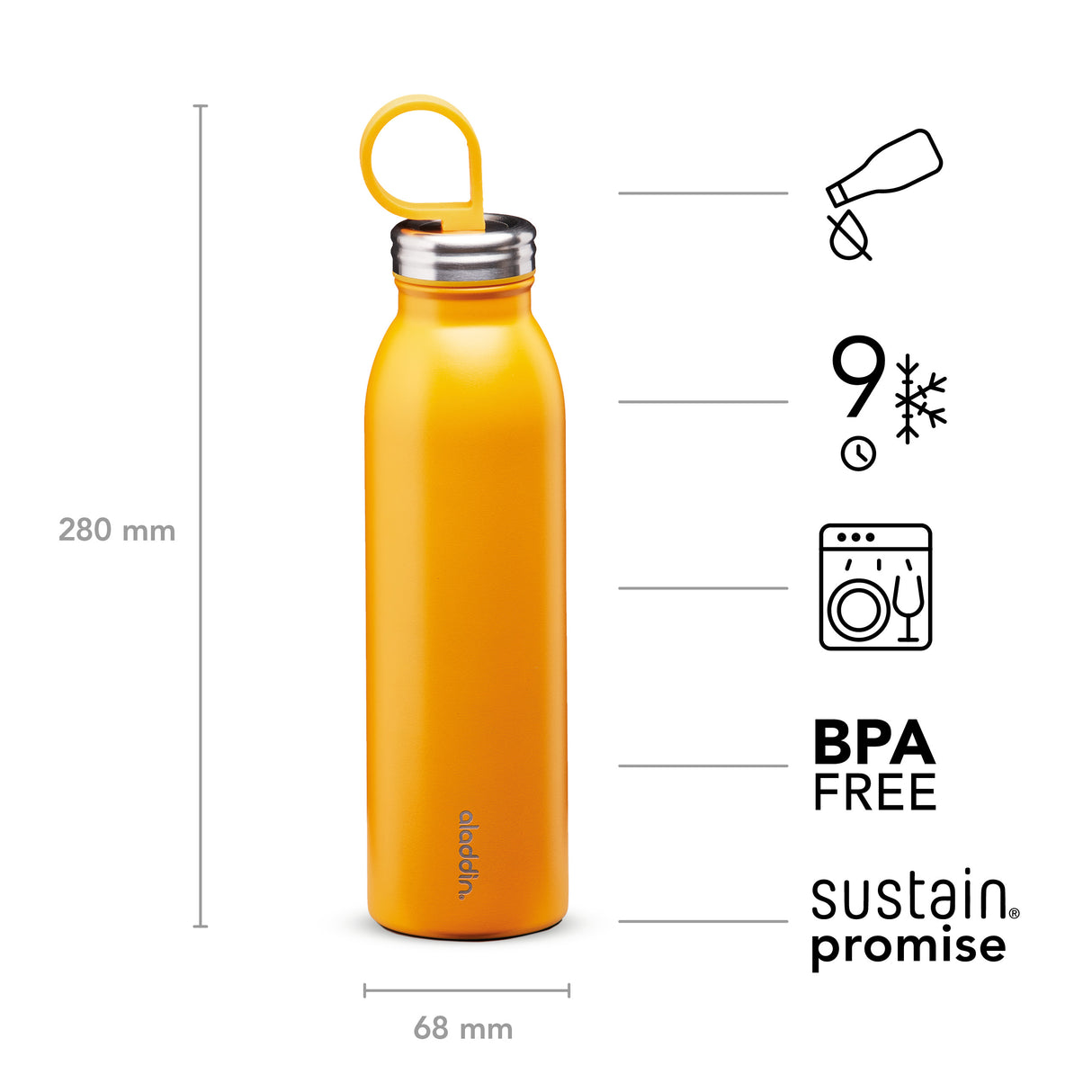 Chilled Isolierflasche, Sonnen-Gelb, 550 ml