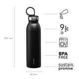 Chilled Isolierflasche, Schwarz, 550 ml