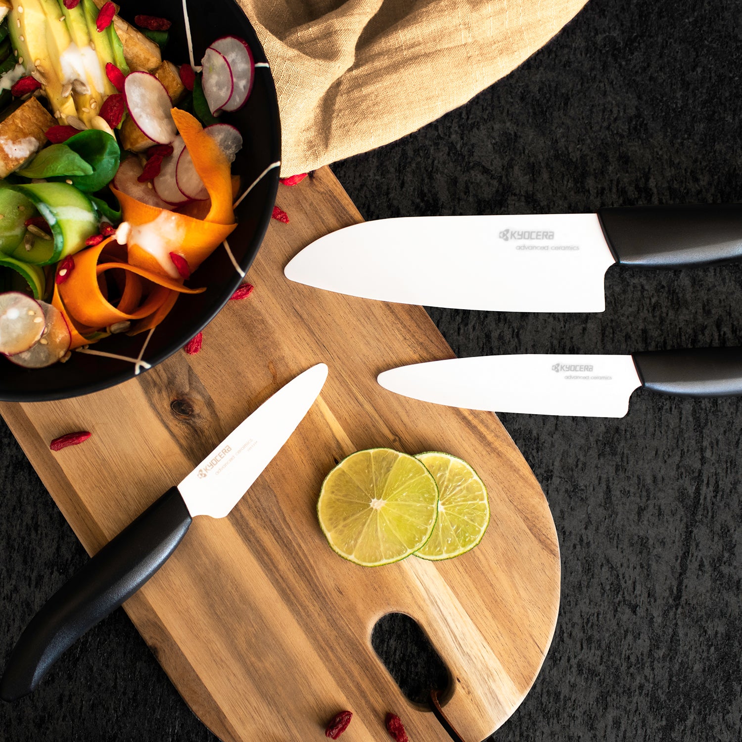 GEN 3er Messer-Set: Schäl-, Obst- und Gemüse-, Santokumesser