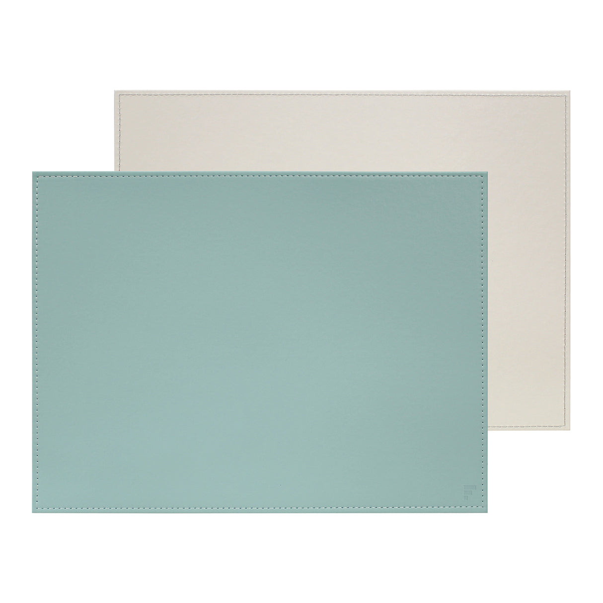 Platzset rechteckig, mint/grau Kunstleder, 40 x 30 cm