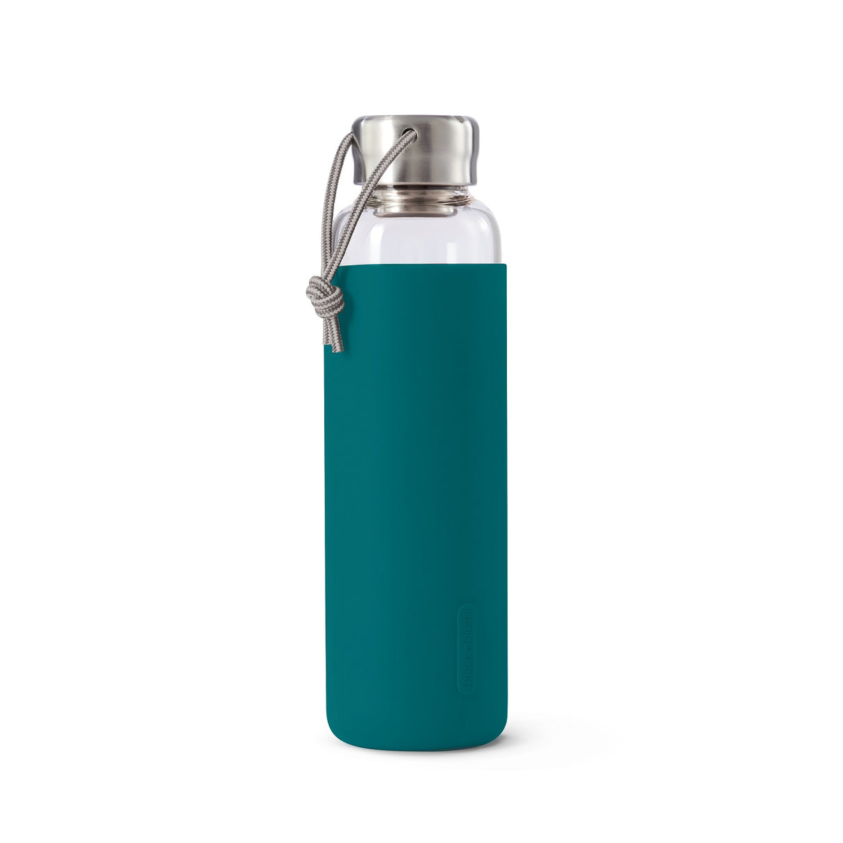 Trinkflasche Glas mit Silikonhülle, Ozeanblau, 600 ml
