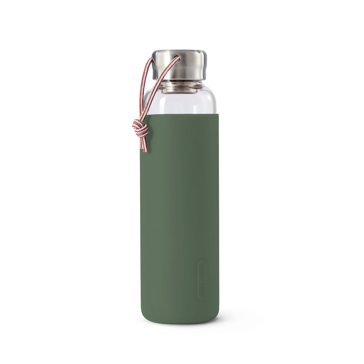 Trinkflasche Glas mit Silikonhülle, Olivegrün, 600 ml