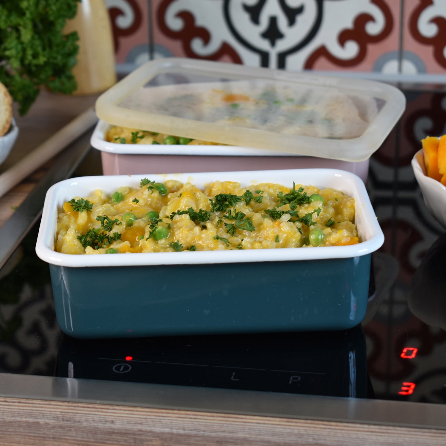 Color Line, Emaille Frischhaltedose, Petrol S Flach, 0,42L