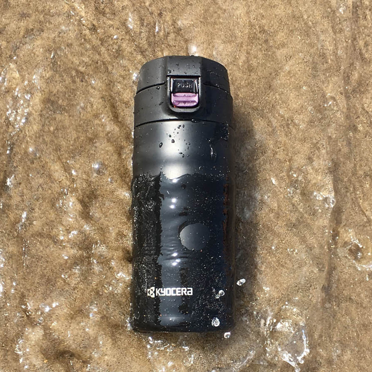 Thermoflasche FLIP TOP, schwarz, in 2 Größen