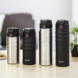 Thermoflasche FLIP TOP, schwarz, in 2 Größen